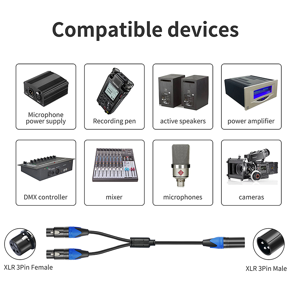 50cm 1 XLR Female To 2 XLR Mal - Audio Splitter Y recensione e prezzo