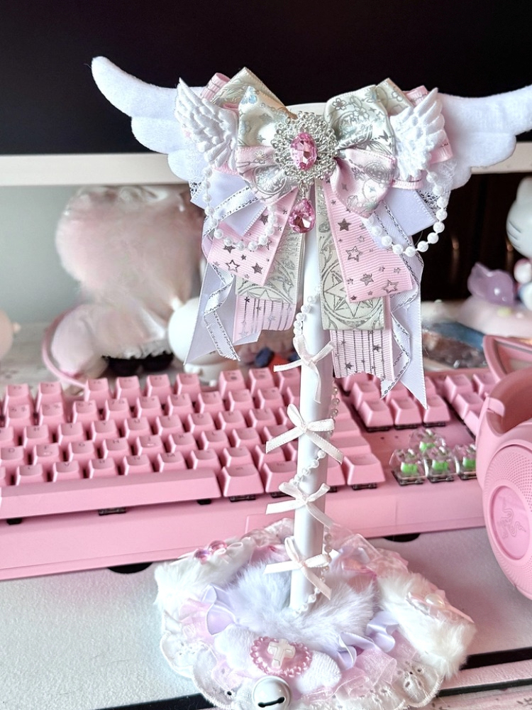Cute Lace Headphone Stand Pink - Headphone Stand Desk recensione e prezzo