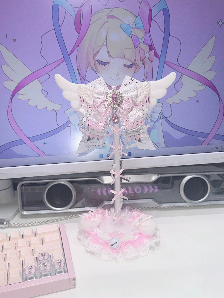 Cute Lace Headphone Stand Pink - Headphone Stand Desk recensione e prezzo