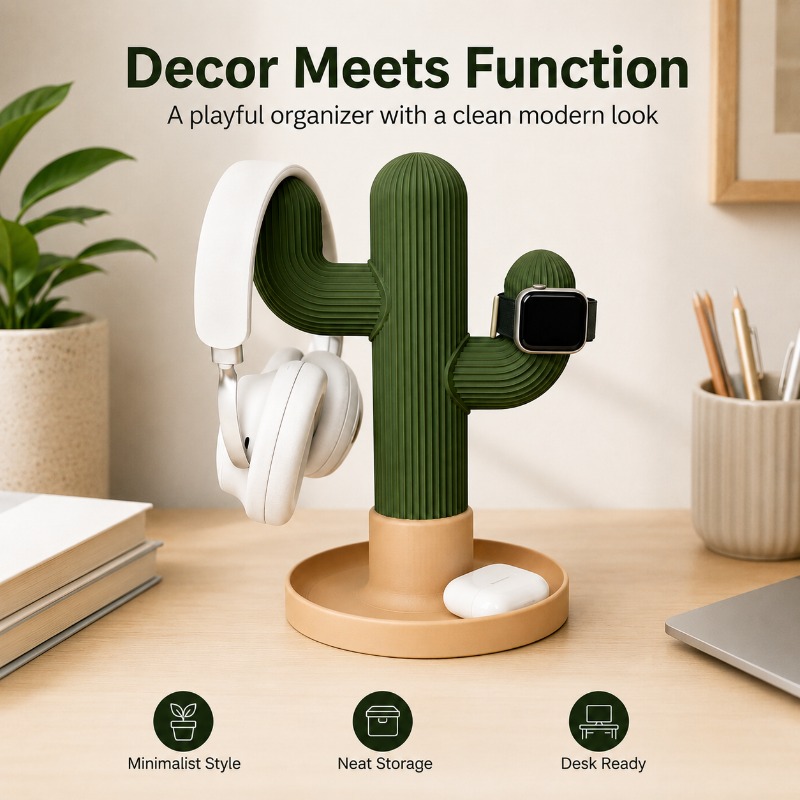 Minimalist Cactus Headset Stan - Headphone Stand Desk recensione e prezzo